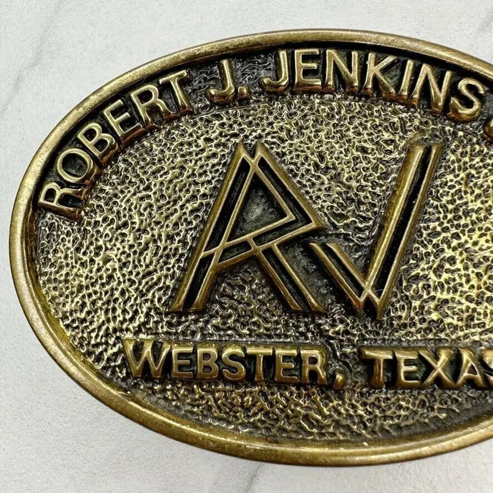 Vintage 1983 Robert J Jenkins & Co Webster Texas Belt Buckle ✨